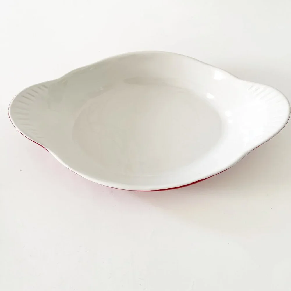 Red Oval Au Gratin Dish